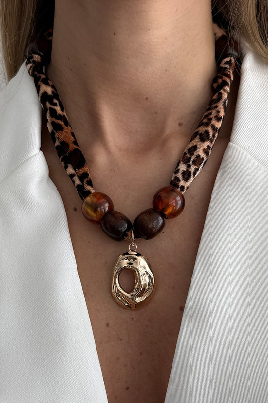 Beaded Leopard Choker Necklace