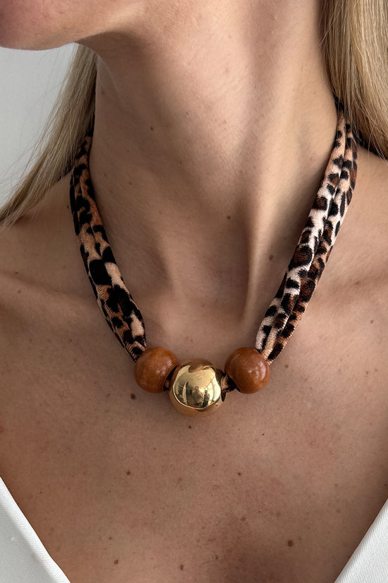 Beaded Leopard Choker Necklace