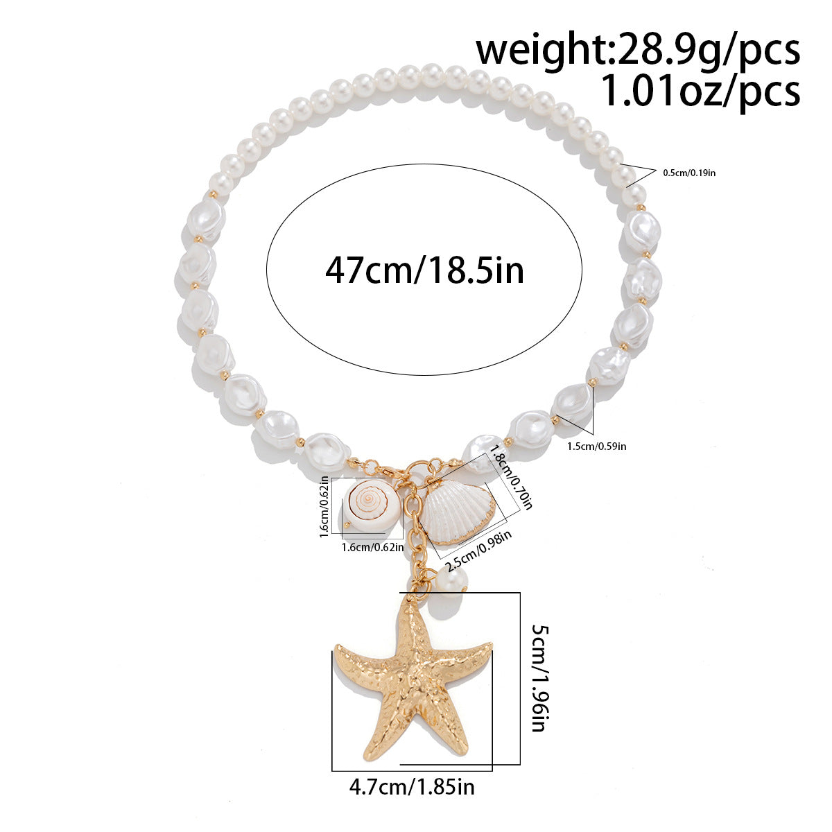 Ocean-Inspired Pearl Charm Necklace