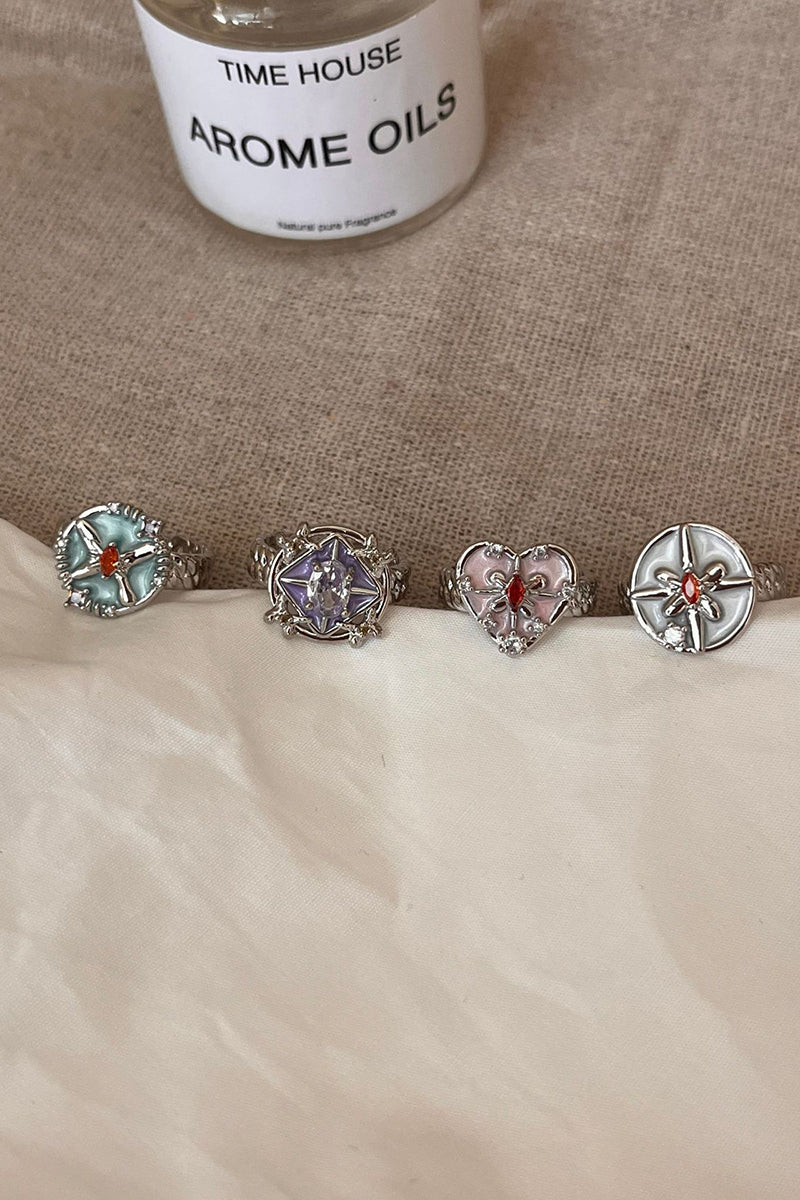 Vintage Starburst Adjustable Ring