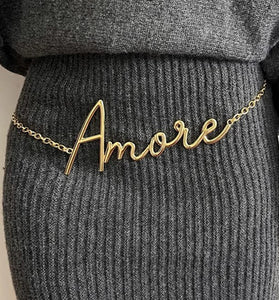 Amore Script Waist Chain