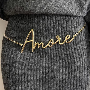 Amore Script Waist Chain