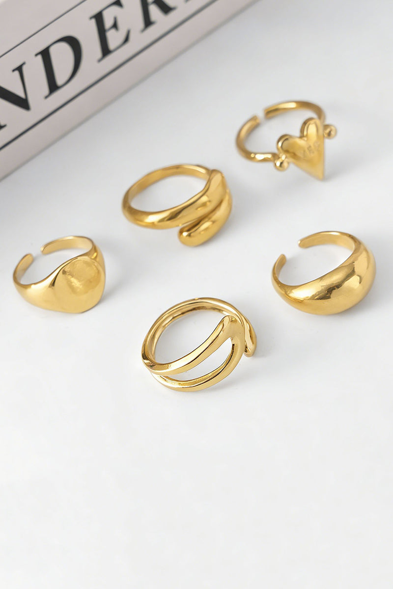 Floral and Pearl Statement Rings Set