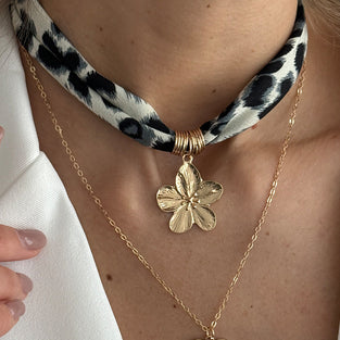 Heart Floral Charm Necklace