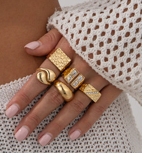 Elegant Gold and Gemstone Statement Rings