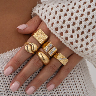 Elegant Gold and Gemstone Statement Rings