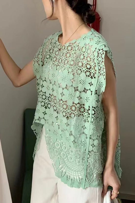 Sleeveless Crochet Tank Top
