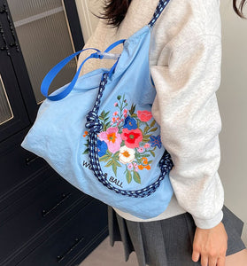 Floral Detail Tote Bag
