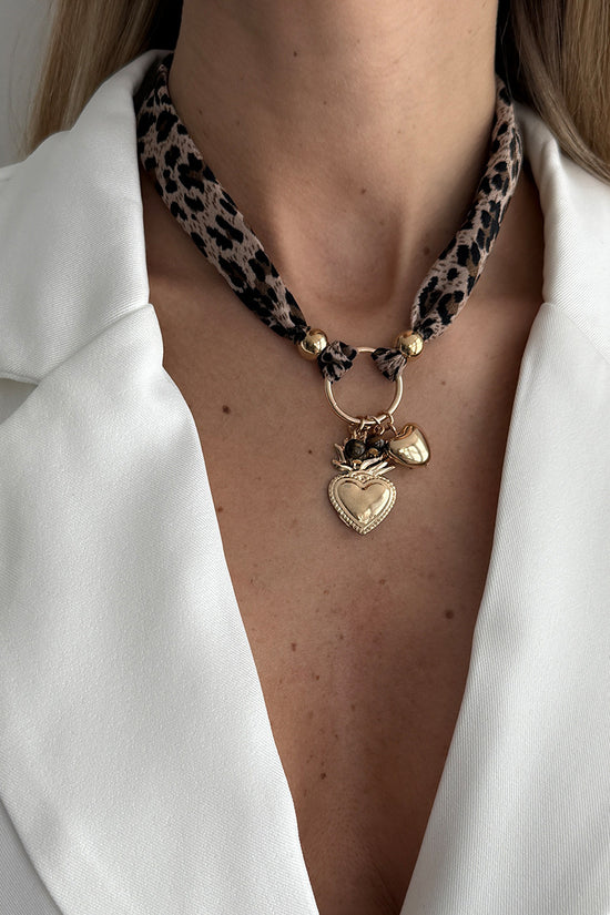 Star and Heart Charm Scarf Necklace