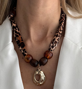 Beaded Leopard Choker Necklace