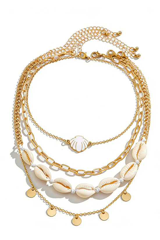 Starfish and Shell Charm Layered Necklace