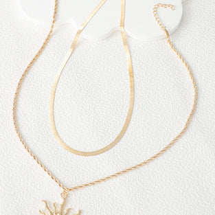 Dual Necklace with Stunning Sun Pendant