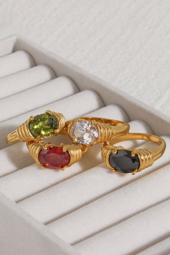 Elegant Twist Oval Statement Ring