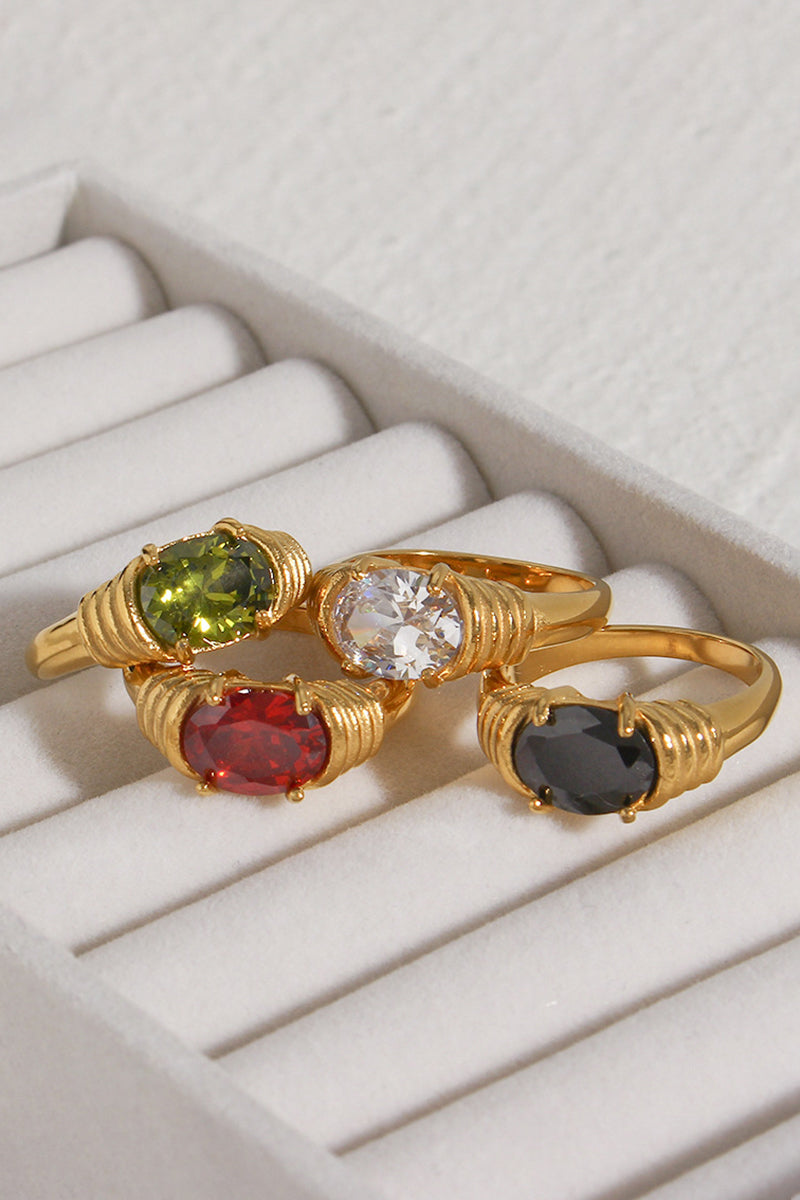 Elegant Twist Oval Statement Ring