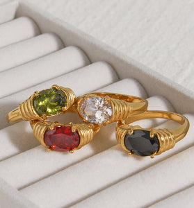 Elegant Twist Oval Statement Ring
