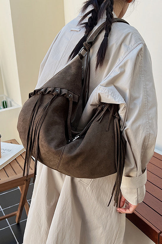 Chic Tassel Detail Hobo Bag