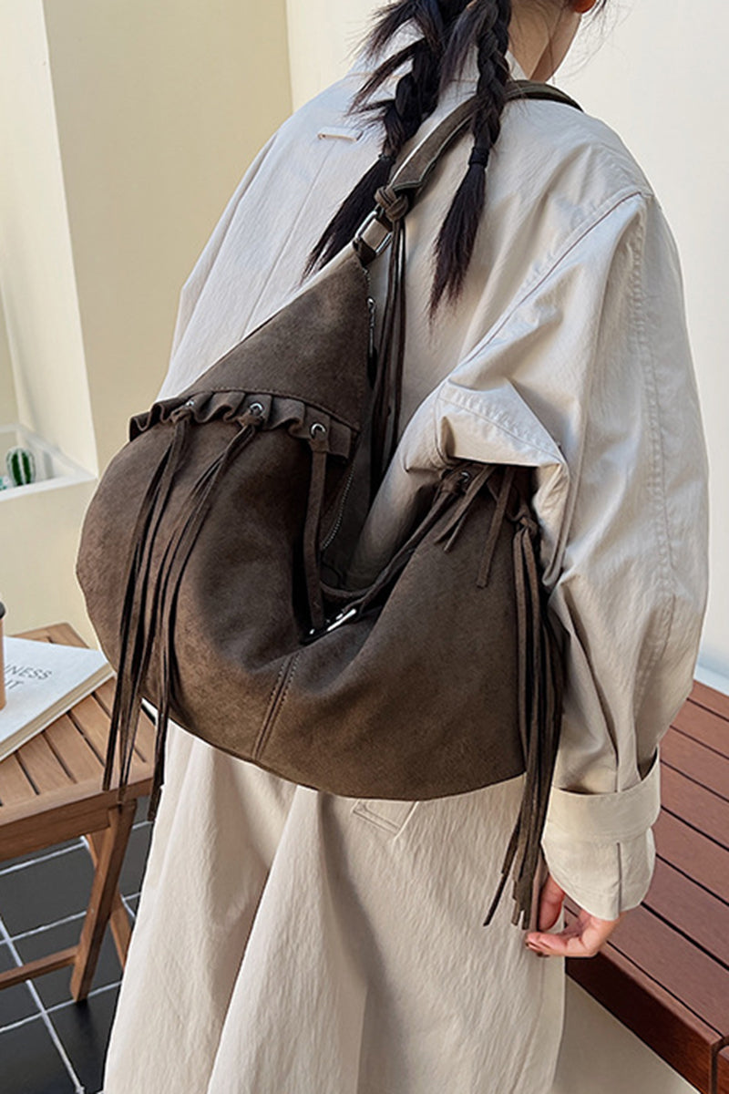 Chic Tassel Detail Hobo Bag