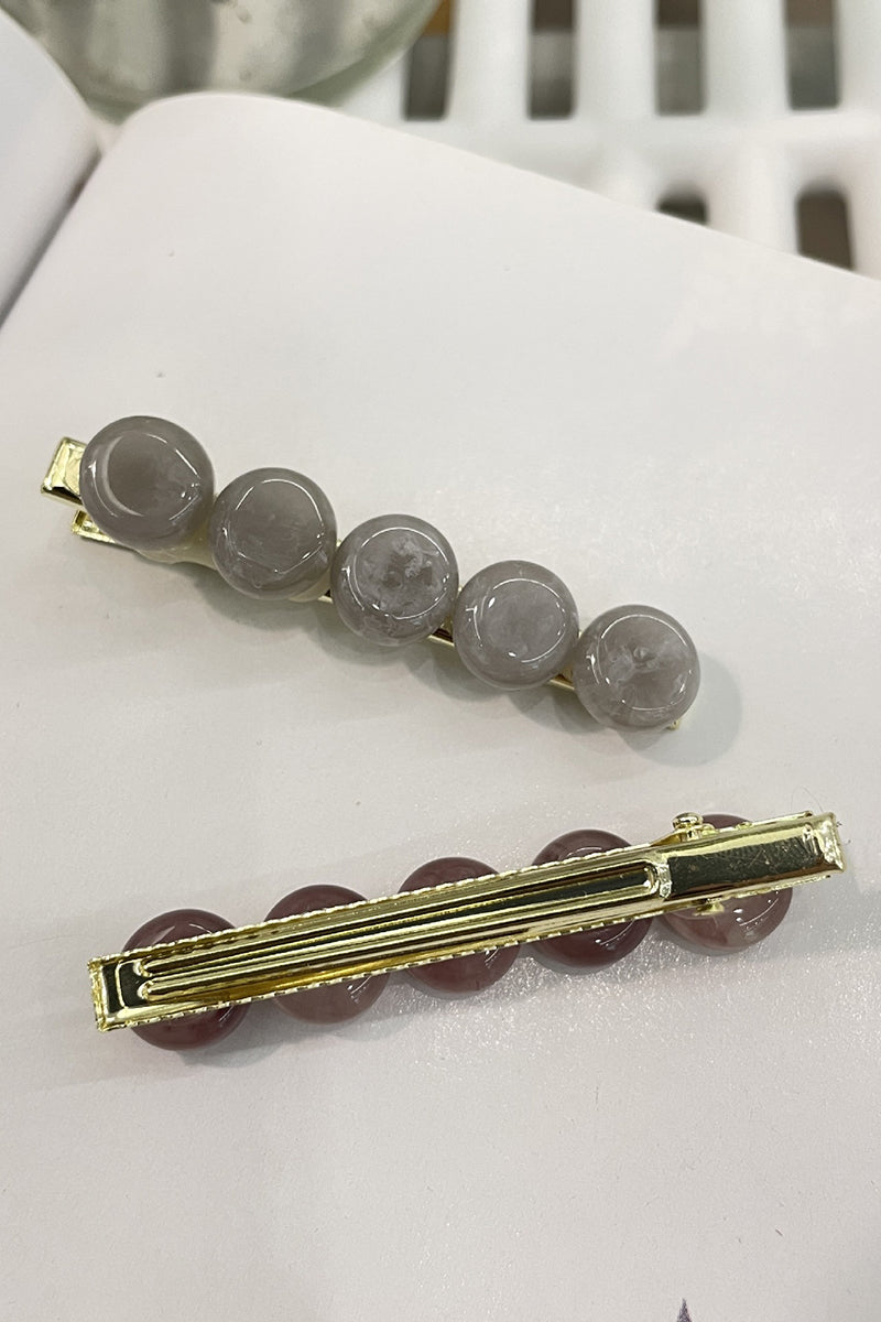 Elegant Round Stone Hair Clip