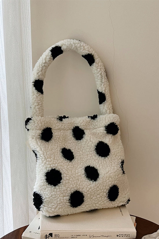 Polka Dot Fluffy Handle Bag