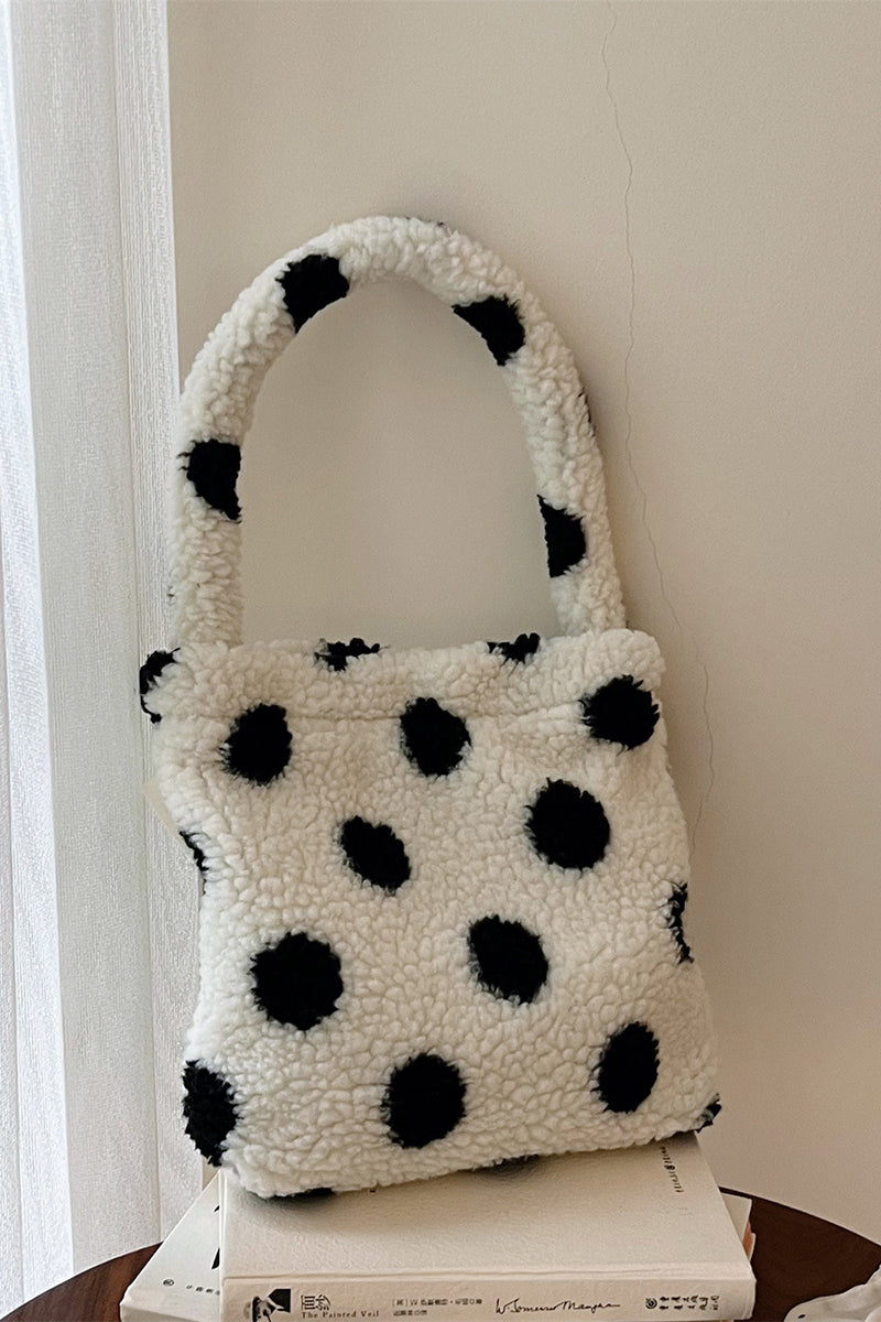Polka Dot Fluffy Handle Bag
