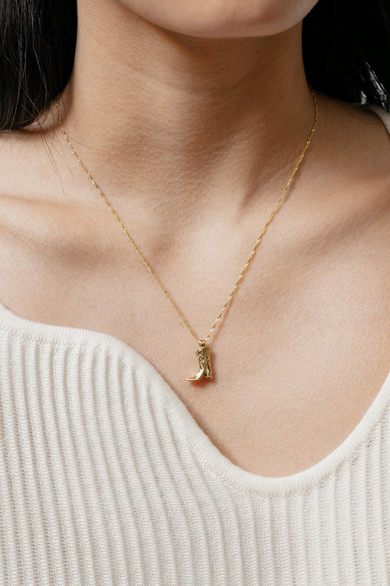 Western Boot Pendant Necklace