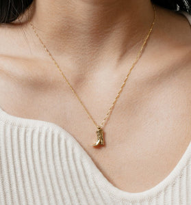 Western Boot Pendant Necklace