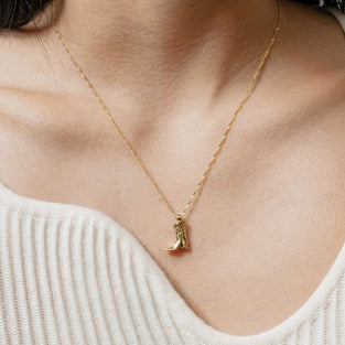 Western Boot Pendant Necklace