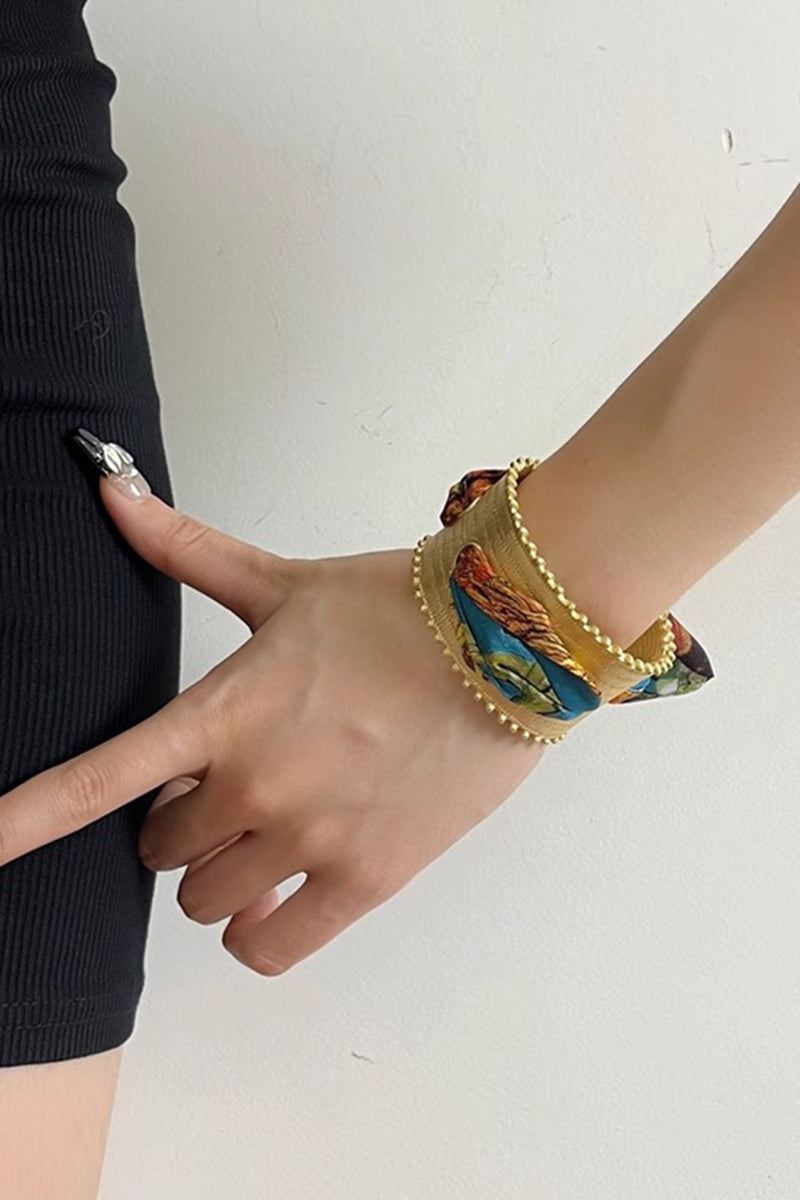 Scarf Inspired Wide Cuff Bracelet