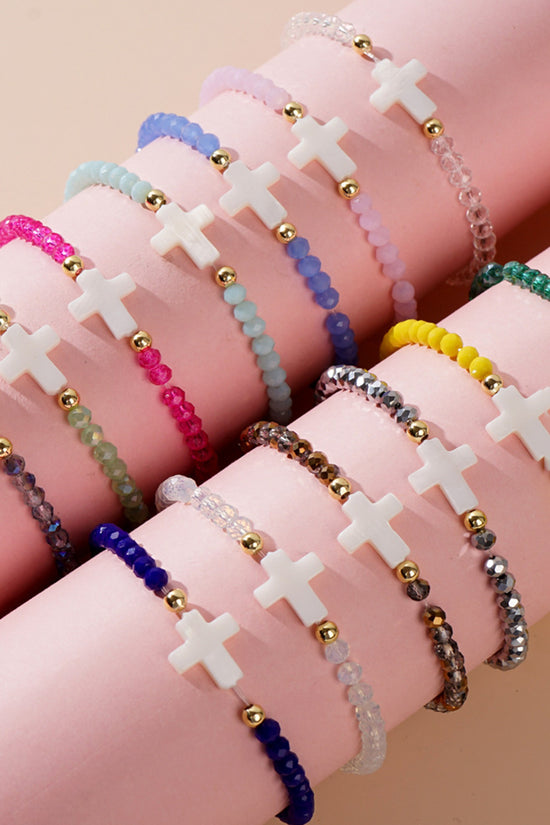 Elegant Beaded Cross Bracelet