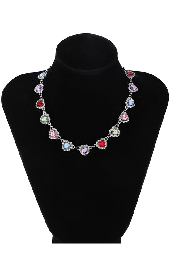 Heart-Shaped Gemstone Necklace