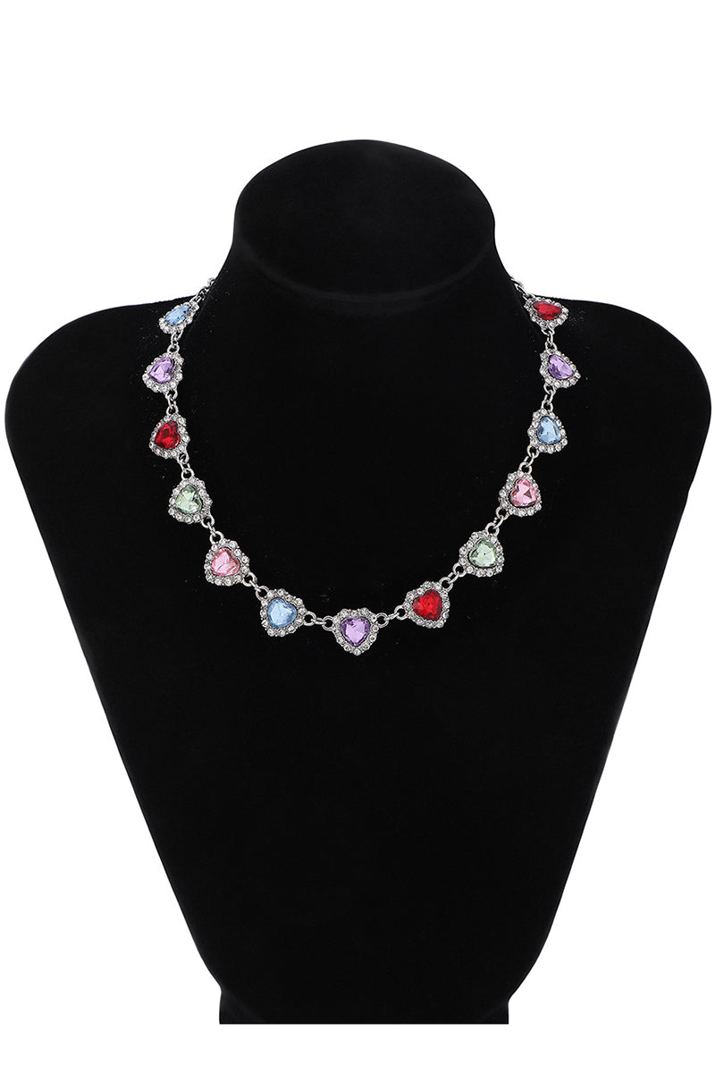 Heart-Shaped Gemstone Necklace