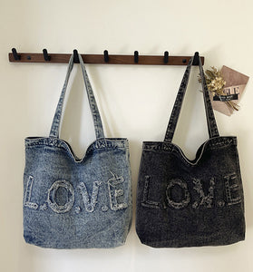 Denim LOVE Tote Bag