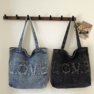 Denim LOVE Tote Bag