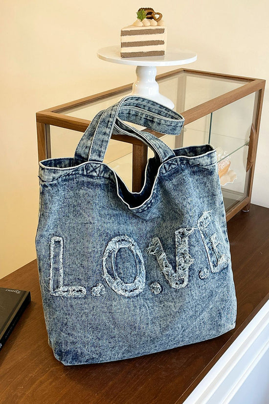 Denim LOVE Tote Bag