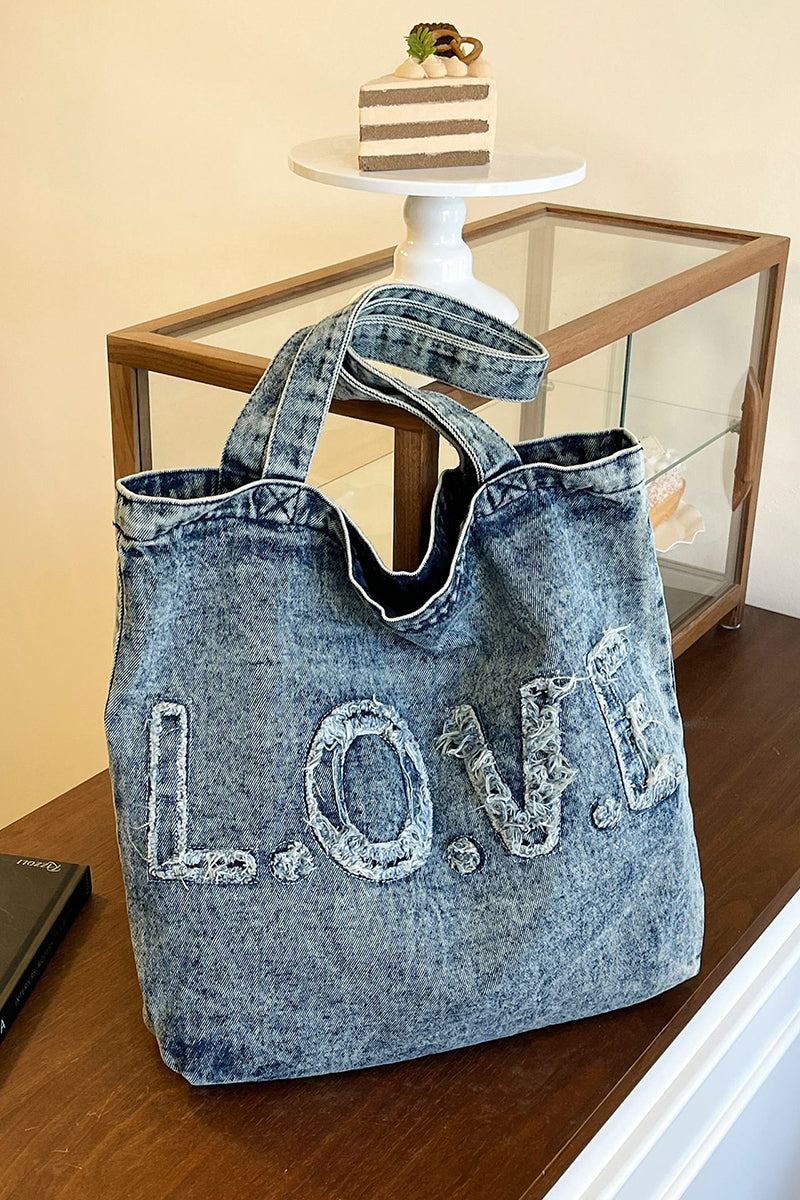 Denim LOVE Tote Bag