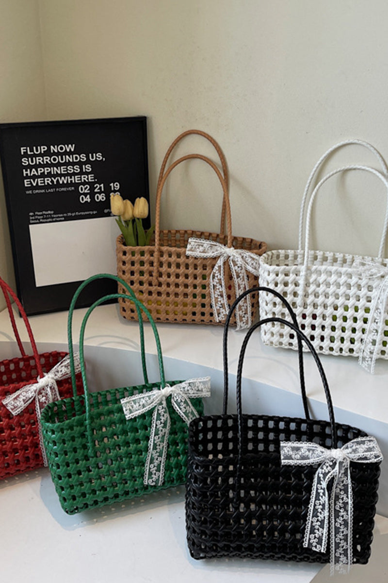 Elegant Woven Tote with Bow