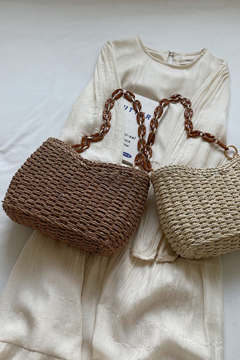 Woven Chain Strap Shoulder Bag