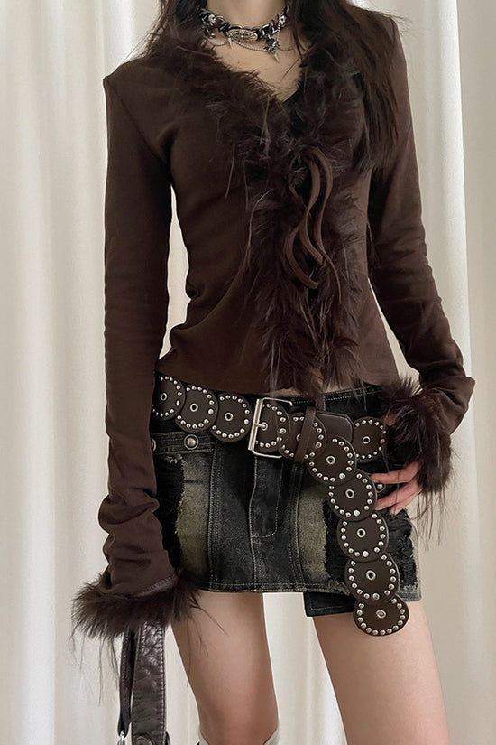 Studded Circle Statement Belt