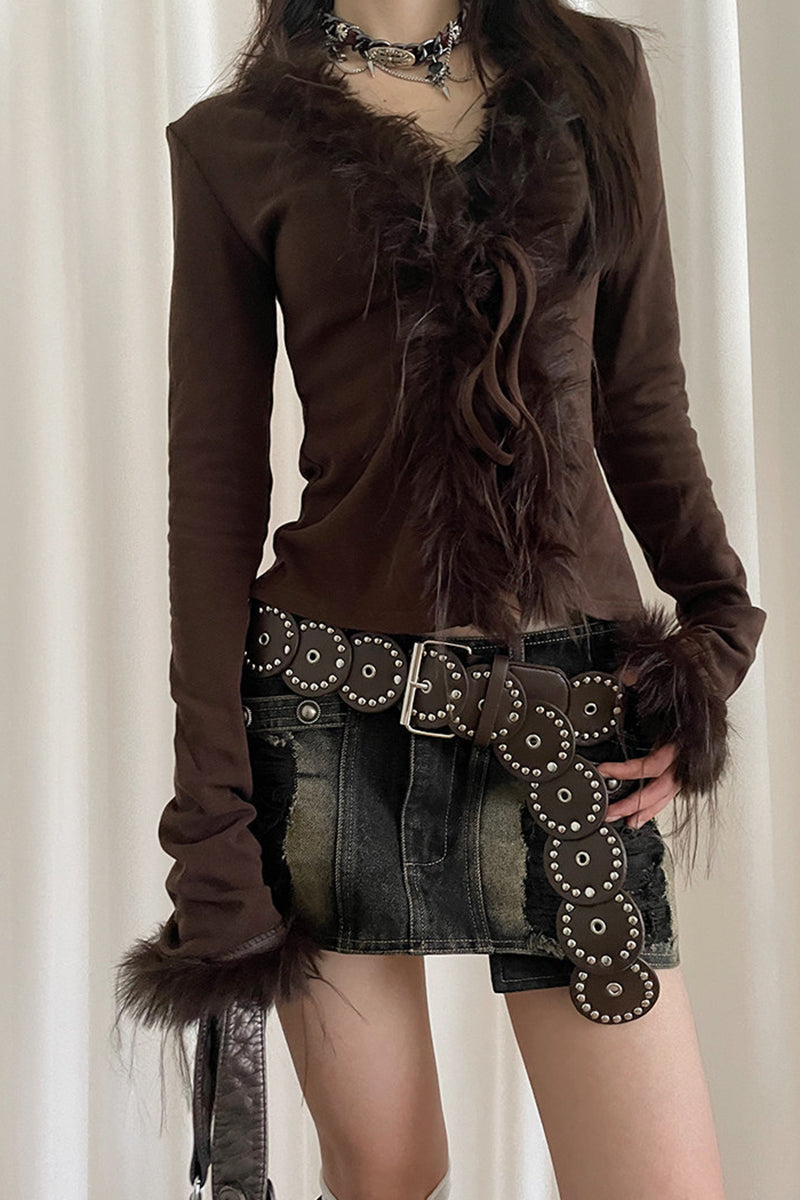 Studded Circle Statement Belt
