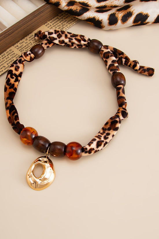 Beaded Leopard Choker Necklace