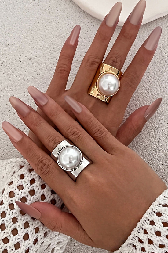 Sculpted Pearl Statement Ring