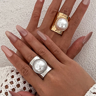 Sculpted Pearl Statement Ring
