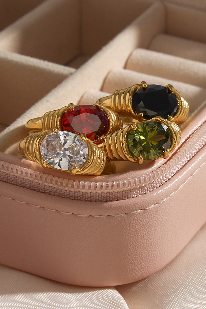 Elegant Twist Oval Statement Ring