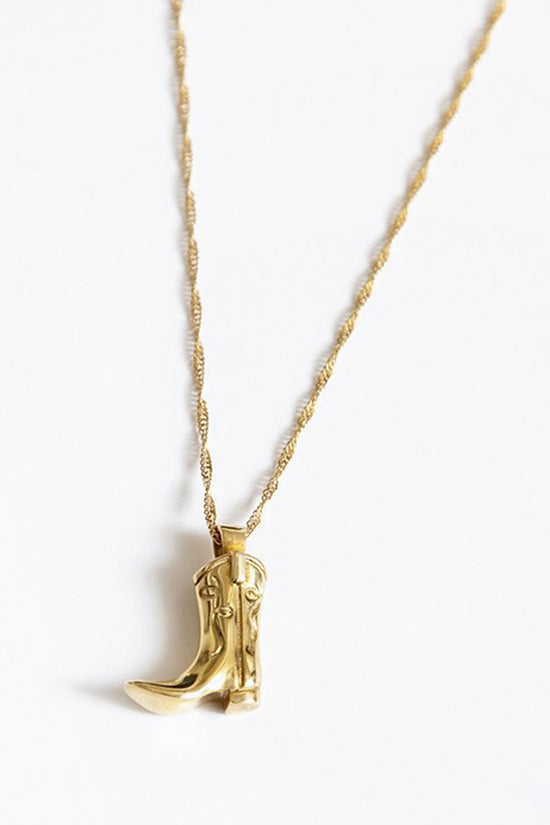 Western Boot Pendant Necklace