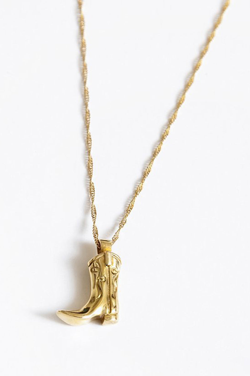 Western Boot Pendant Necklace