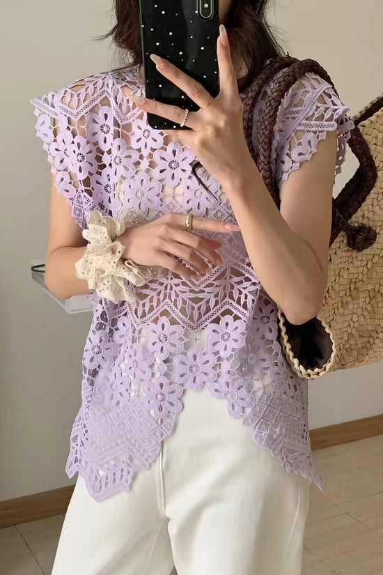 Floral Lace Sleeveless Tank Top