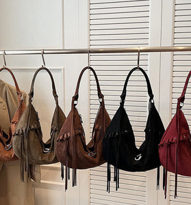 Chic Tassel Detail Hobo Bag