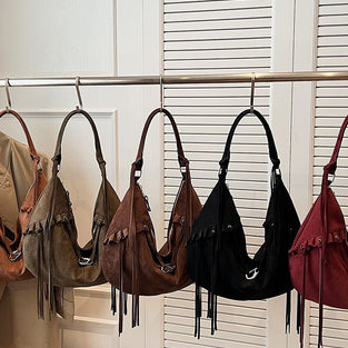 Chic Tassel Detail Hobo Bag