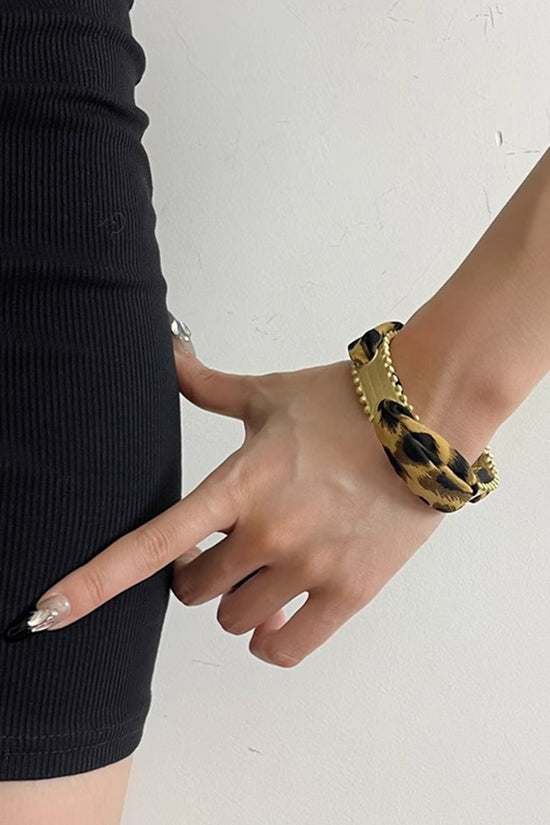Patterned Scarf Inspired Wide Cuff Bracelet