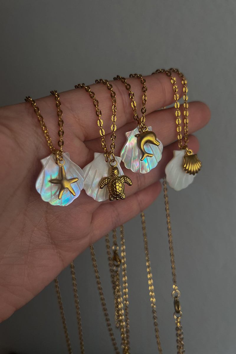 Shell and Starfish Pendant Necklace